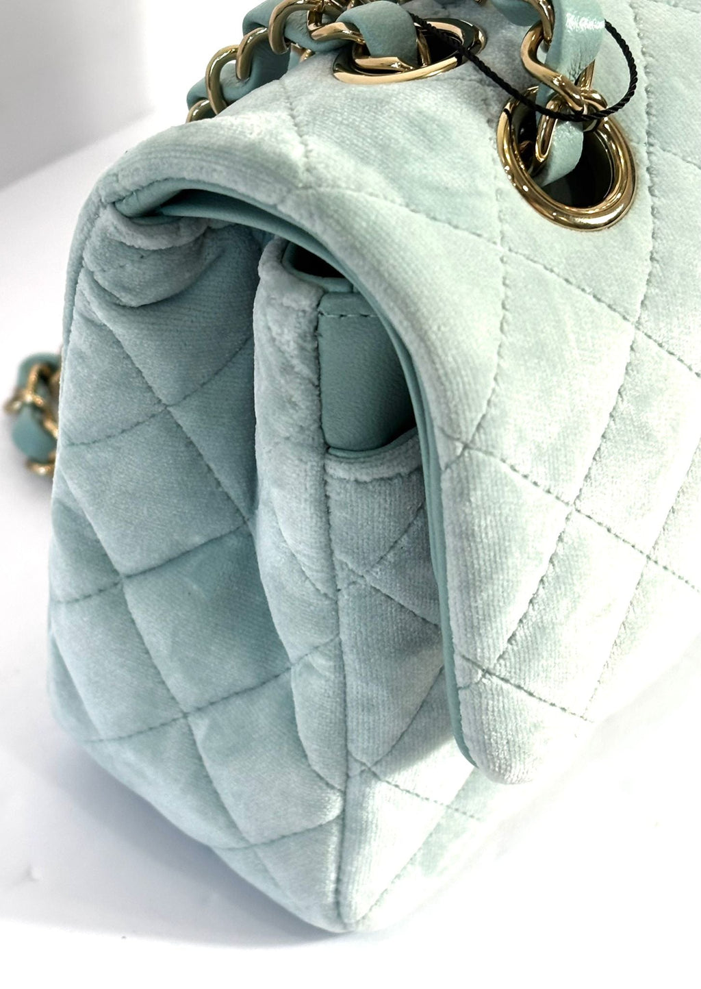 CHANEL VELVET QUILTED SMALL DOUBLE FLAP BAG
