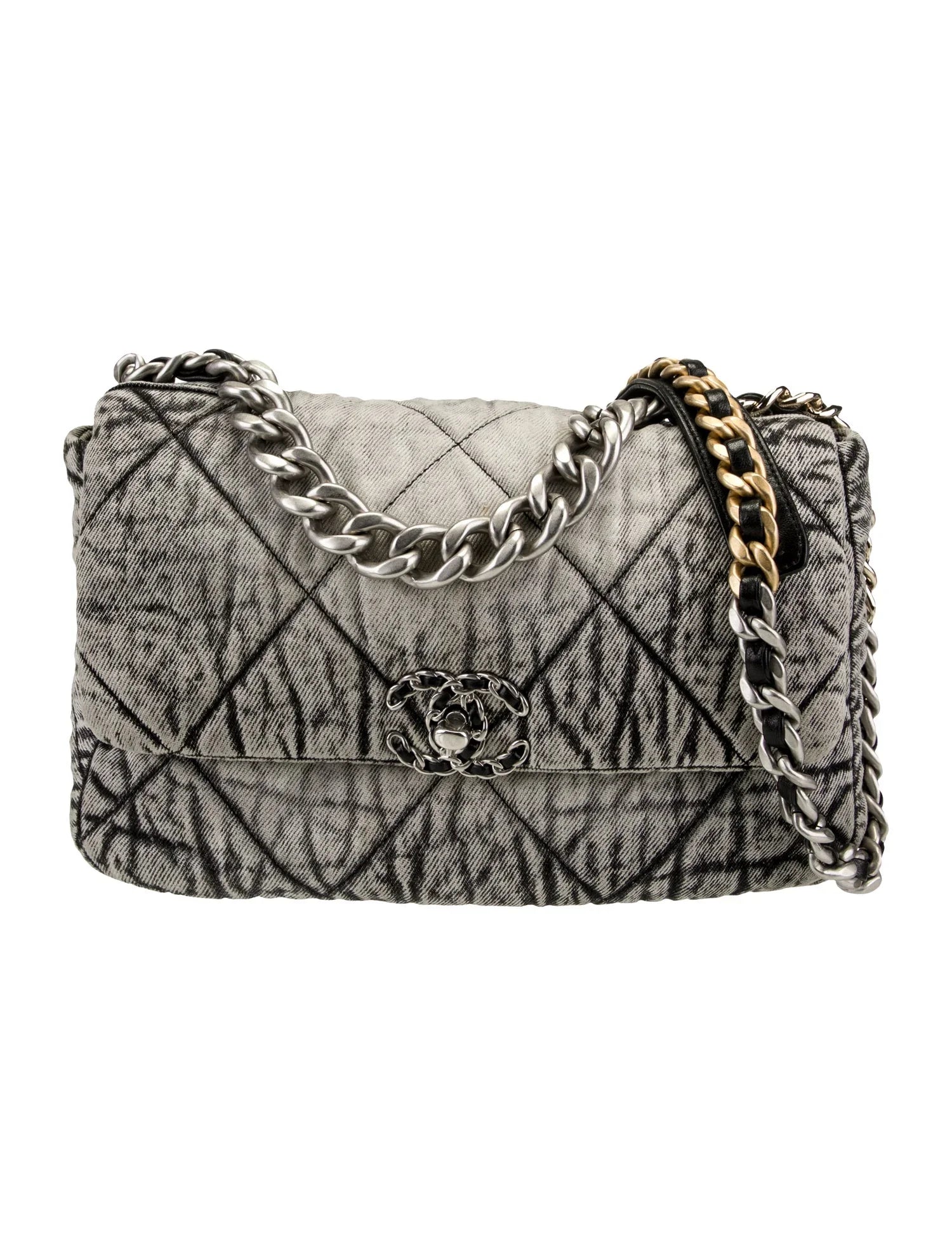 CHANEL 19 DISTRESSED DENIM BAG