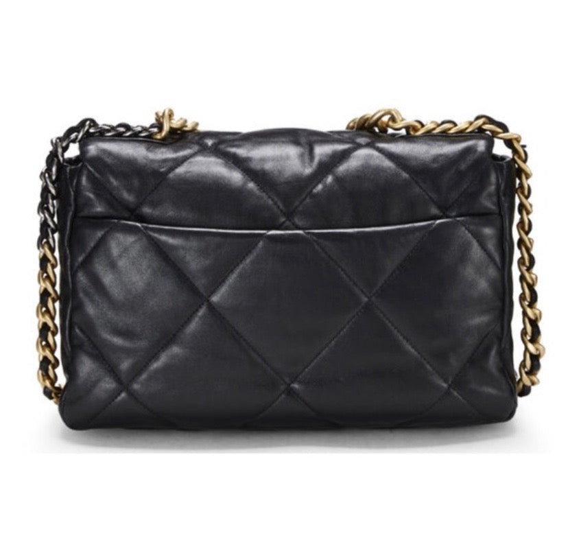 CHANEL QUILTED LAMBSKIN MEDIUM CHANEL 19 FLAP BAG