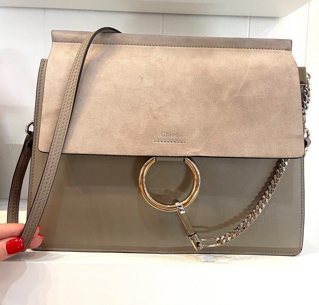 CHLOÉ FAYE MEDIUM FLAP SUEDE LEATHER CROSSBODY BAG