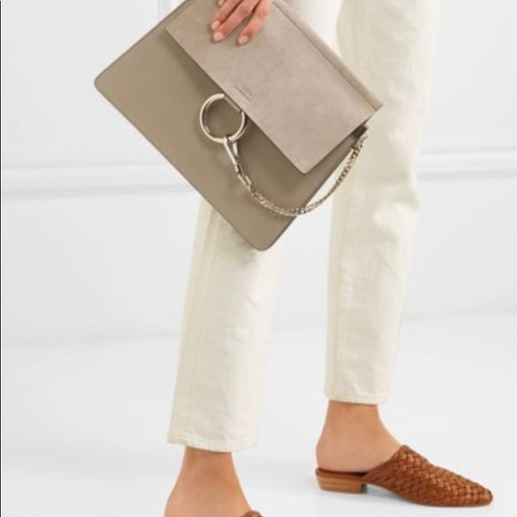 CHLOÉ FAYE MEDIUM FLAP SUEDE LEATHER CROSSBODY BAG