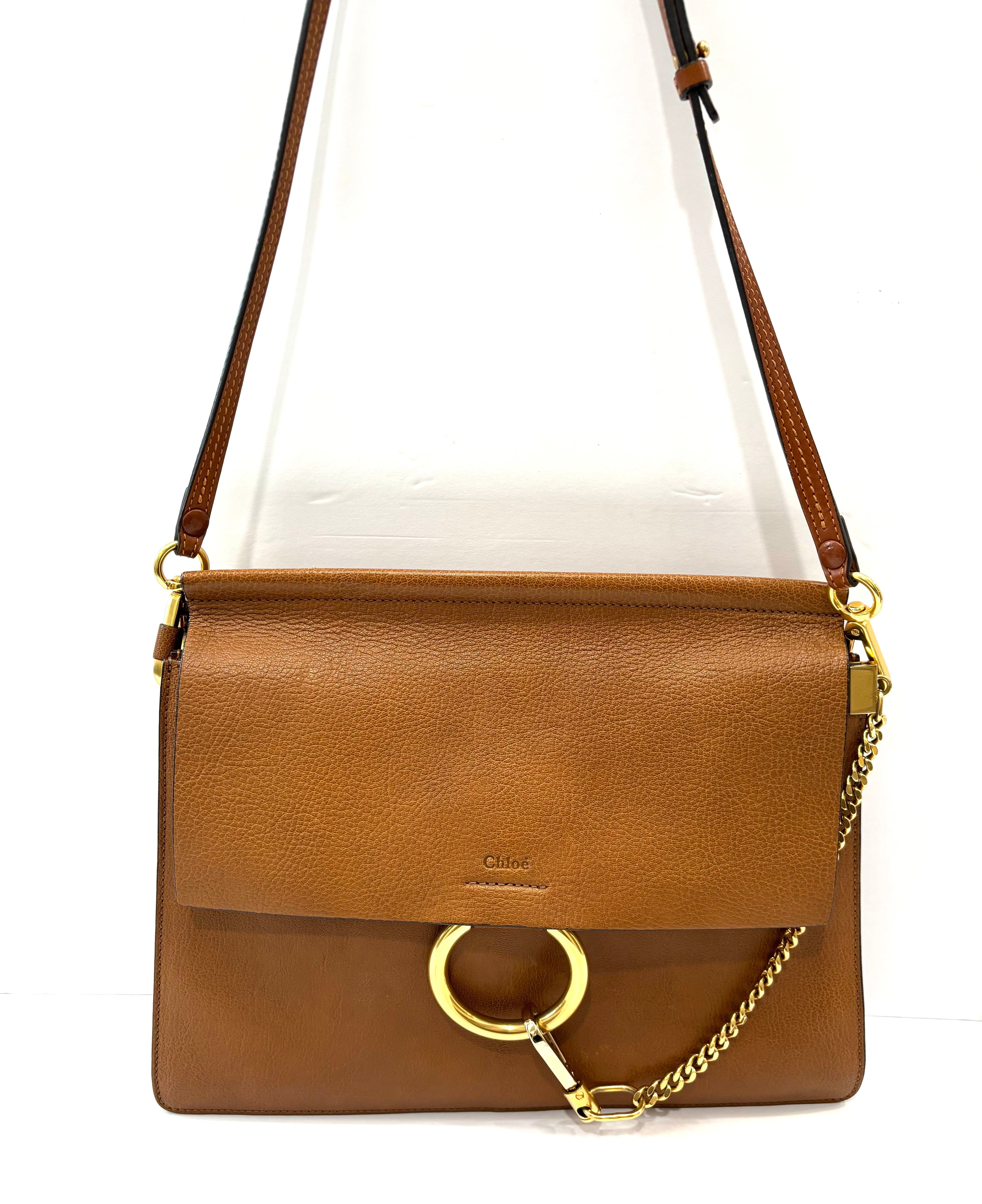 CHLOÉ FAYE MEDIUM FLAP GOATSKIN LEATHER CROSSBODY BAG