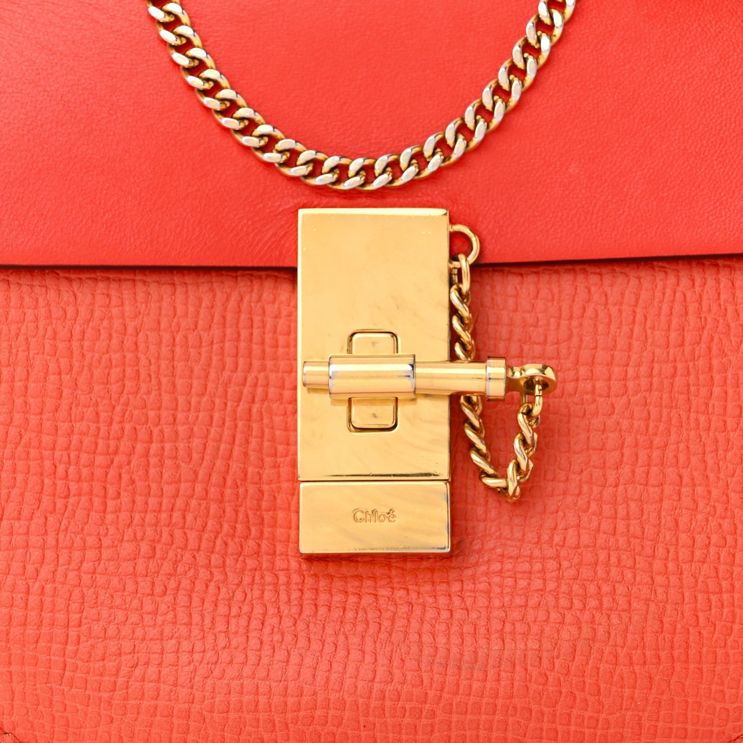 CHLOÉ GRAINED LAMBSKIN LEATHER MINI DREW SHOULDER BAG
