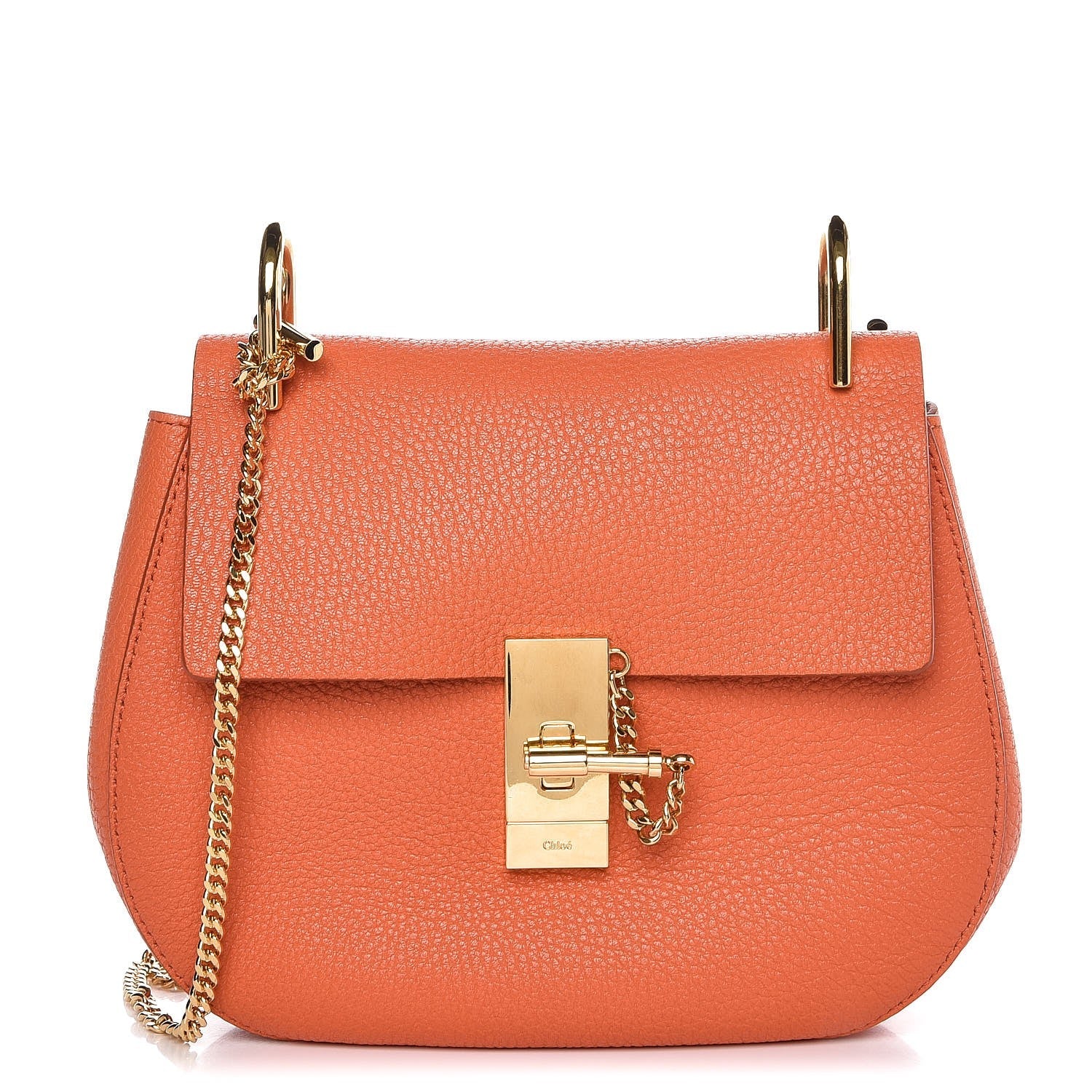 CHLOÉ GRAINED LAMBSKIN LEATHER MINI DREW SHOULDER BAG