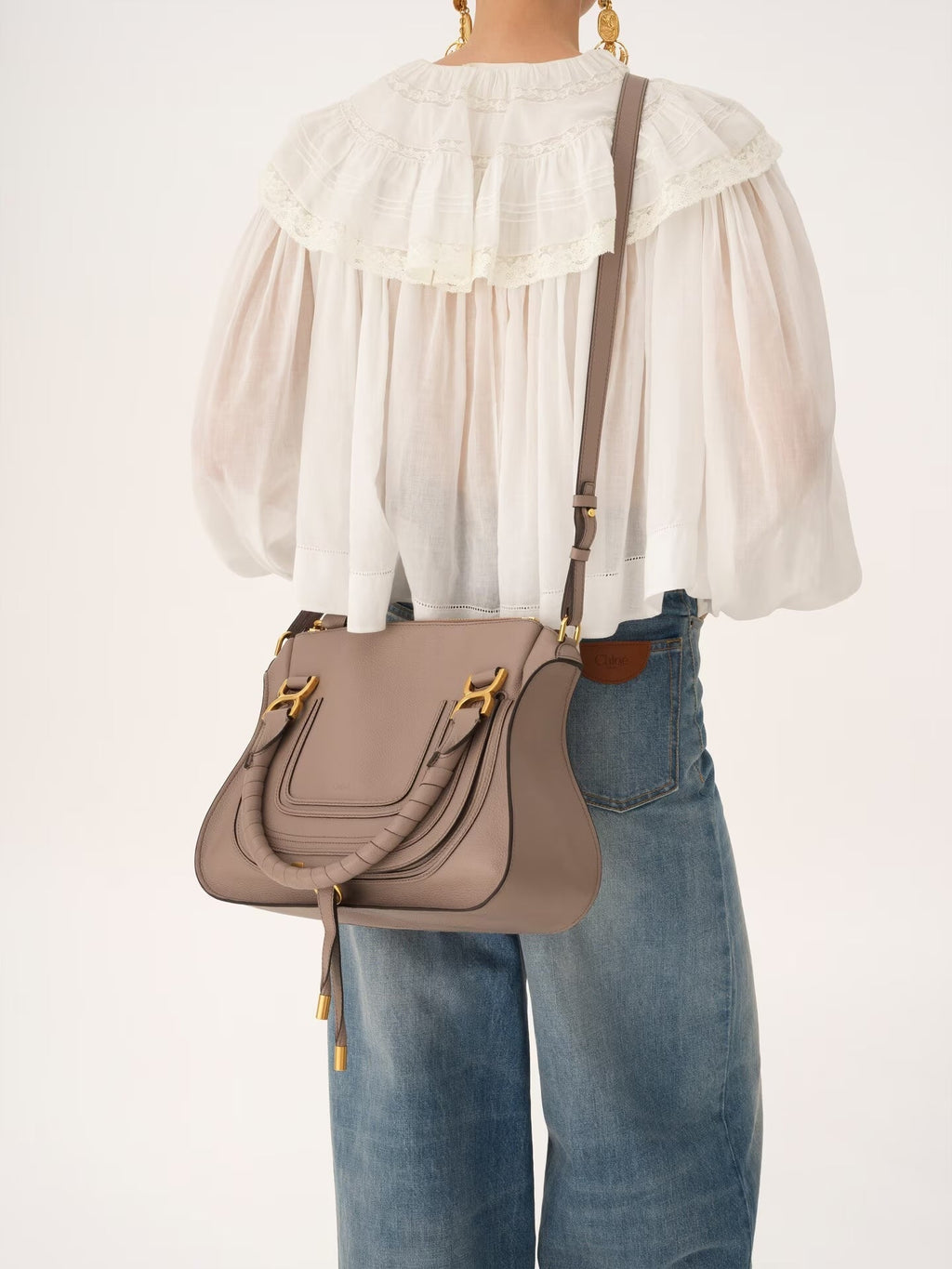CHLOÉ MEDIUM MARCIE CALFSKIN LEATHER BAG
