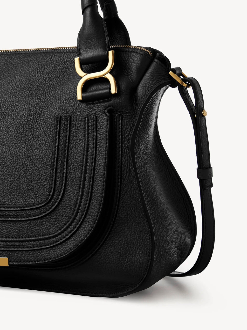 CHLOÉ MEDIUM MARCIE GRAINED CALFSKIN LEATHER BAG