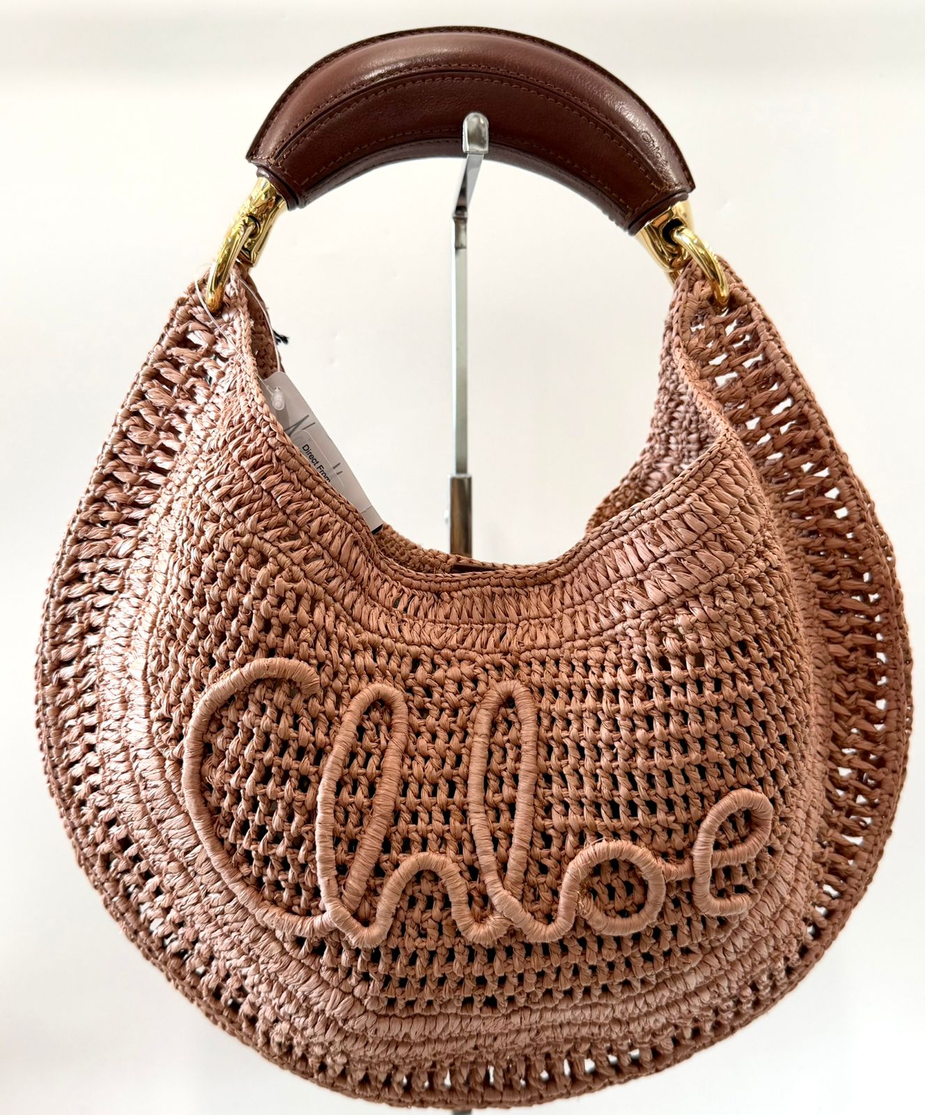 CHLOÉ CROCHET KNIT BANANA HOBO BAG