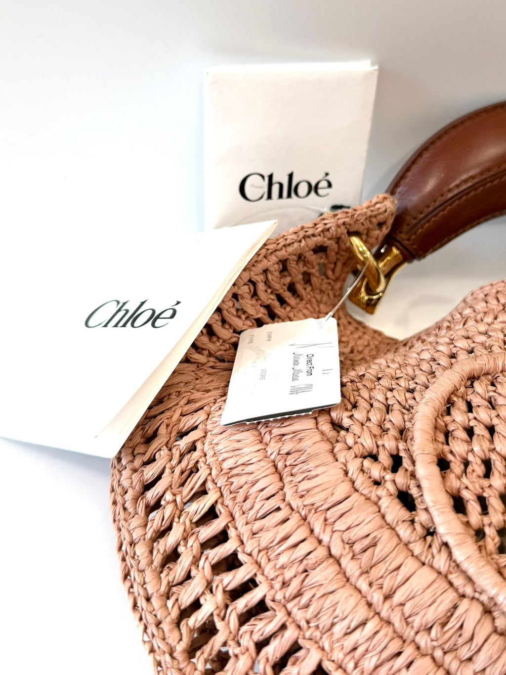CHLOÉ CROCHET KNIT BANANA HOBO BAG