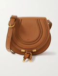 CHLOÉ GRAINED LEATHER SMALL MARCIE SADDLE CROSSBODY BAG