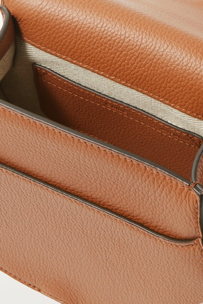 CHLOÉ GRAINED LEATHER SMALL MARCIE SADDLE CROSSBODY BAG
