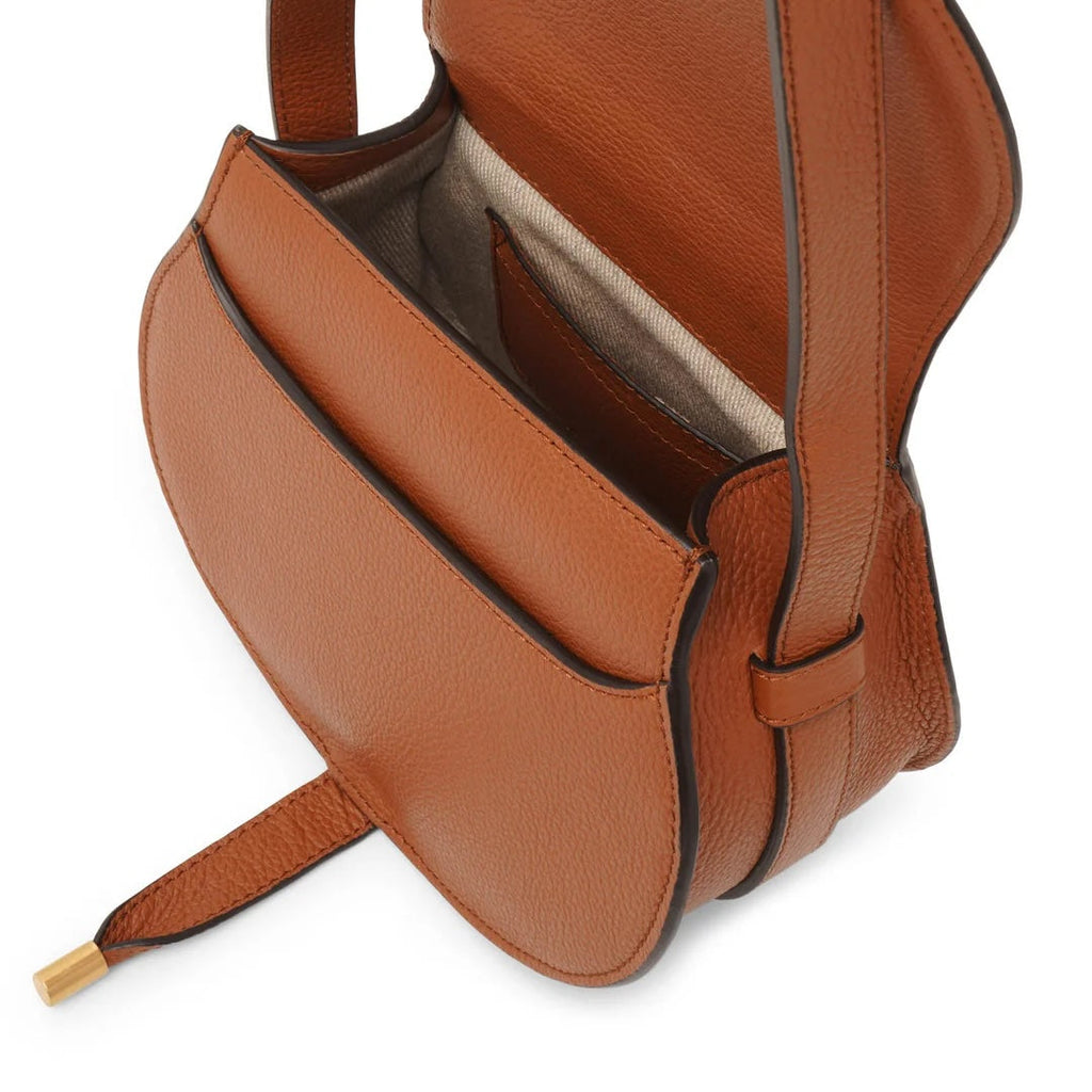 CHLOÉ GRAINED LEATHER SMALL MARCIE SADDLE CROSSBODY BAG
