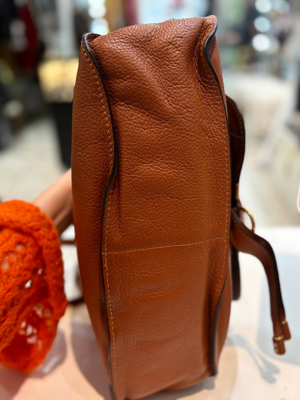 CHLOÉ MEDIUM MARCIE CALFSKIN LEATHER BAG IN TAN