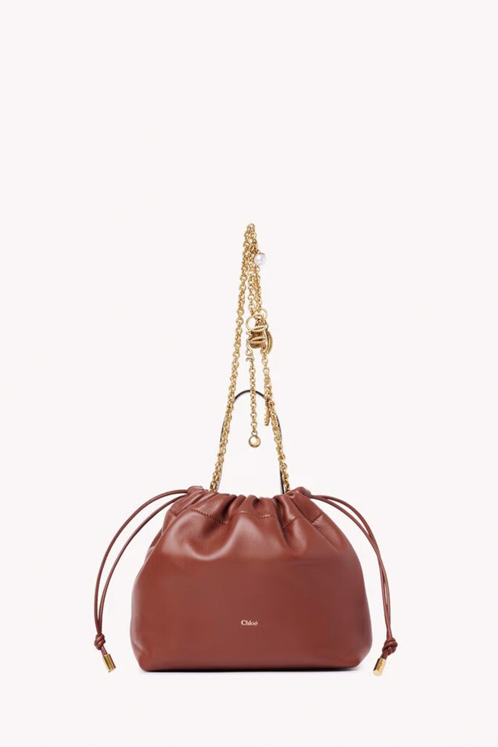 Small Chloé Icons Shoulder Bag With Chain In Soft Leather