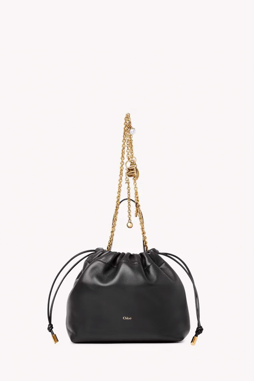 Small Chloé Icons Shoulder Bag With Chain In Soft Leather
