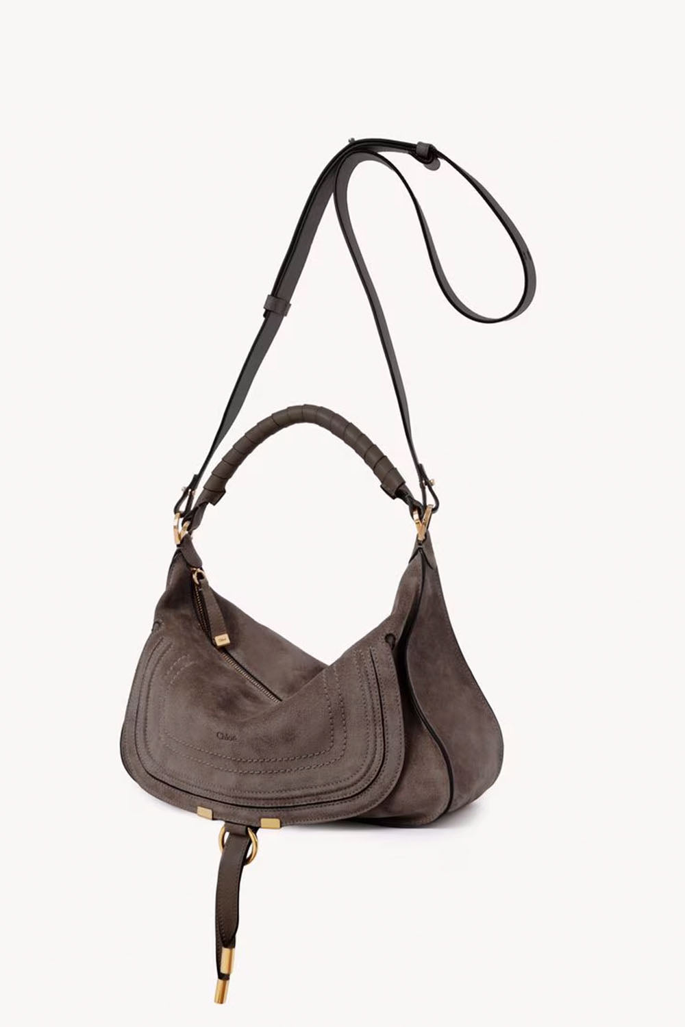 Small Marcie Shoulder Bag In Suede Leather
