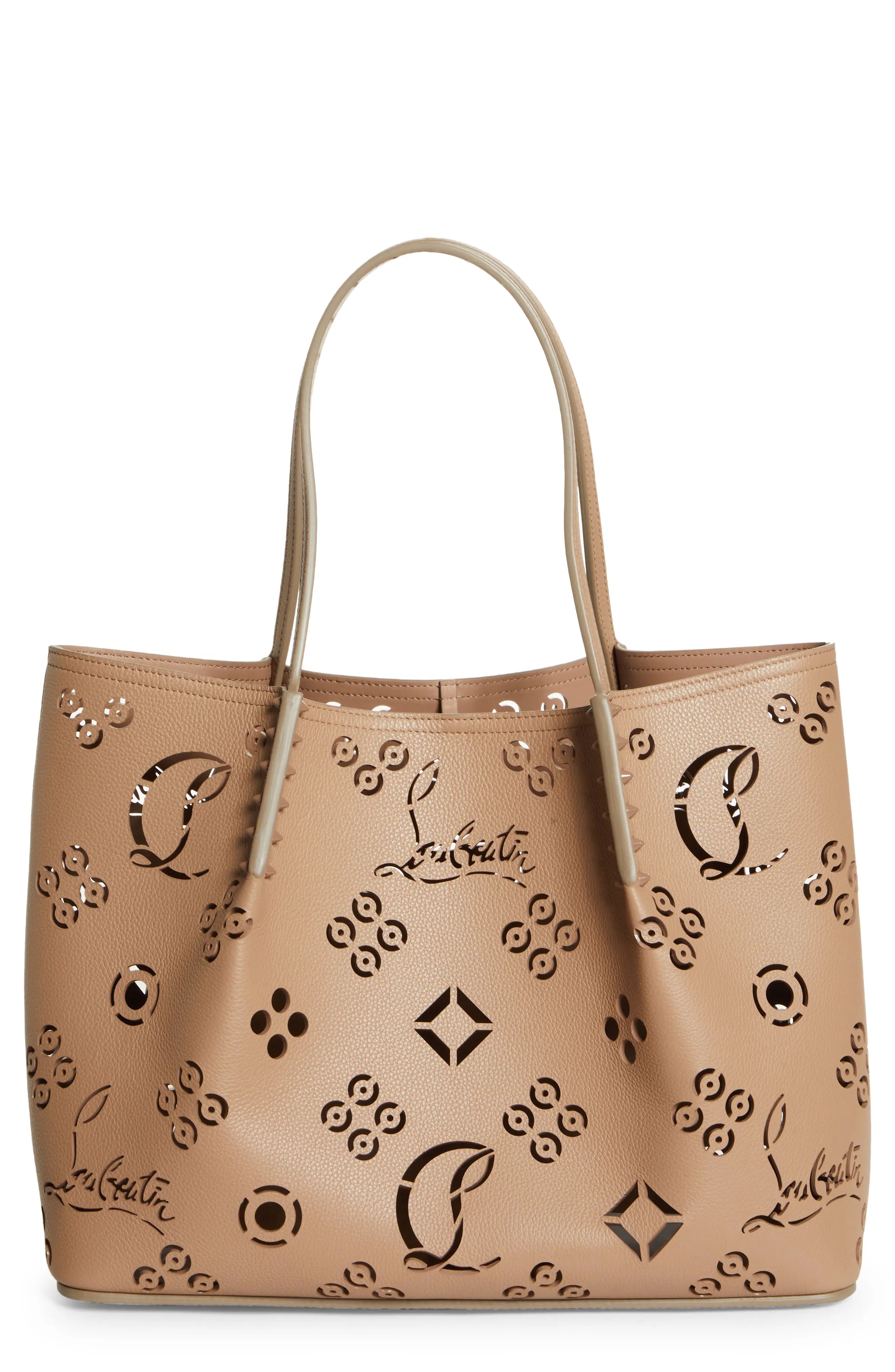 CHRISTIAN LOUBOUTIN CABAROCK LOUBINTHESKY PERFORATED LEATHER LARGE TOTE BAG