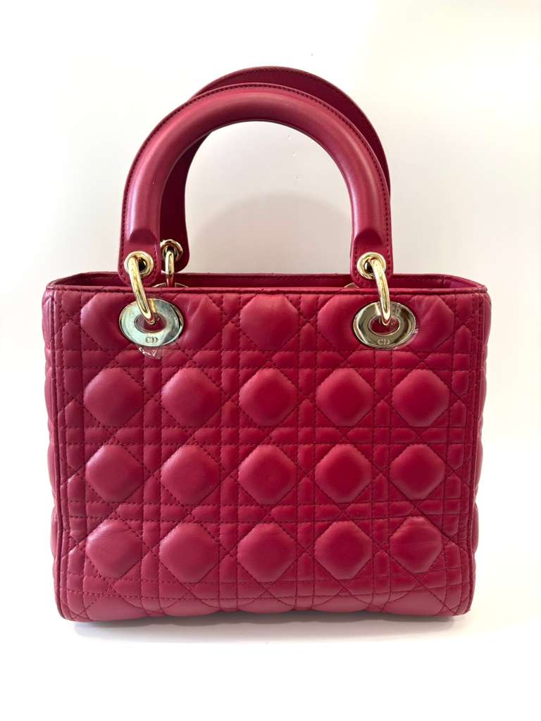 DIOR CANNAGE LADY DIOR NAPPA LAMBSKIN LEATHER SMALL BAG