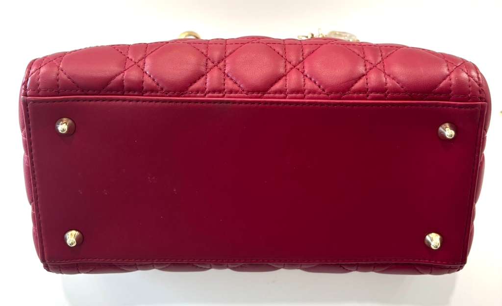 DIOR CANNAGE LADY DIOR NAPPA LAMBSKIN LEATHER SMALL BAG