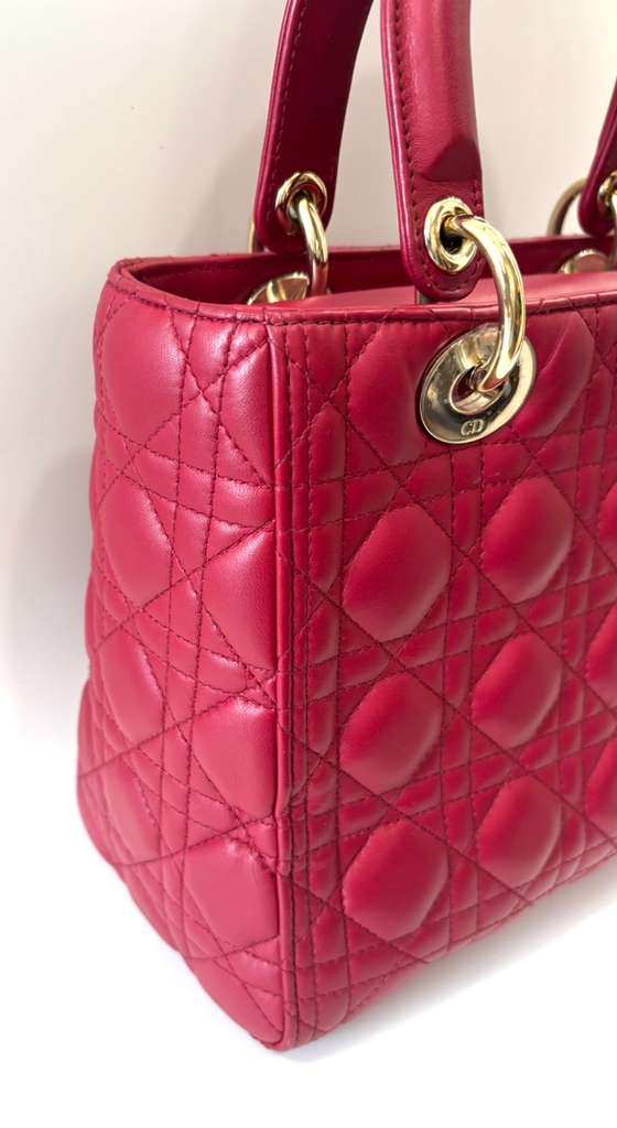 DIOR CANNAGE LADY DIOR NAPPA LAMBSKIN LEATHER SMALL BAG