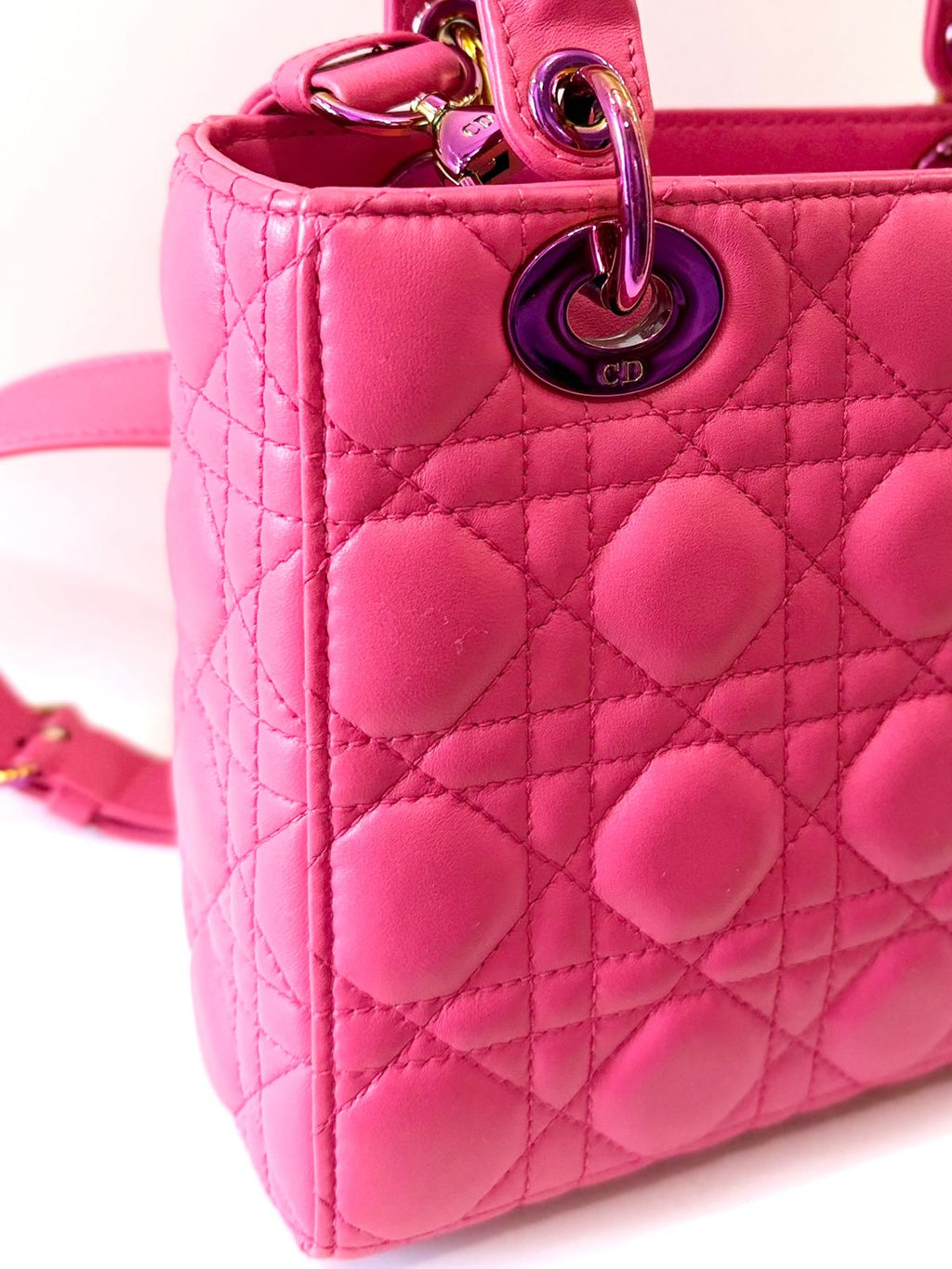DIOR CANNAGE SMALL RAINBOW LADY DIOR LAMBSKIN LEATHER BAG