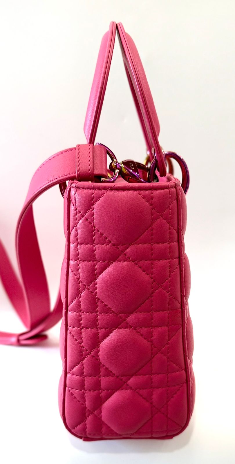 DIOR CANNAGE SMALL RAINBOW LADY DIOR LAMBSKIN LEATHER BAG