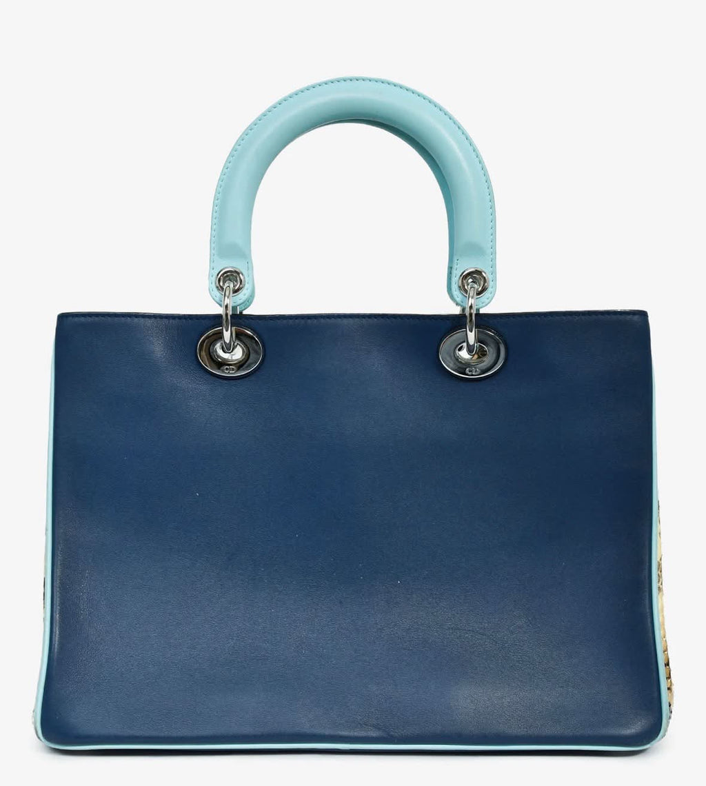 DIOR DIORISSIMO SMOOTH CALFSKIN PYTHON LEATHER TOTE BAG