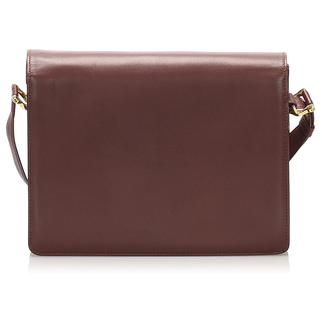 CARTIER MUST DE CARTIER VINTAGE LEATHER SHOULDER BAG BORDEAUX