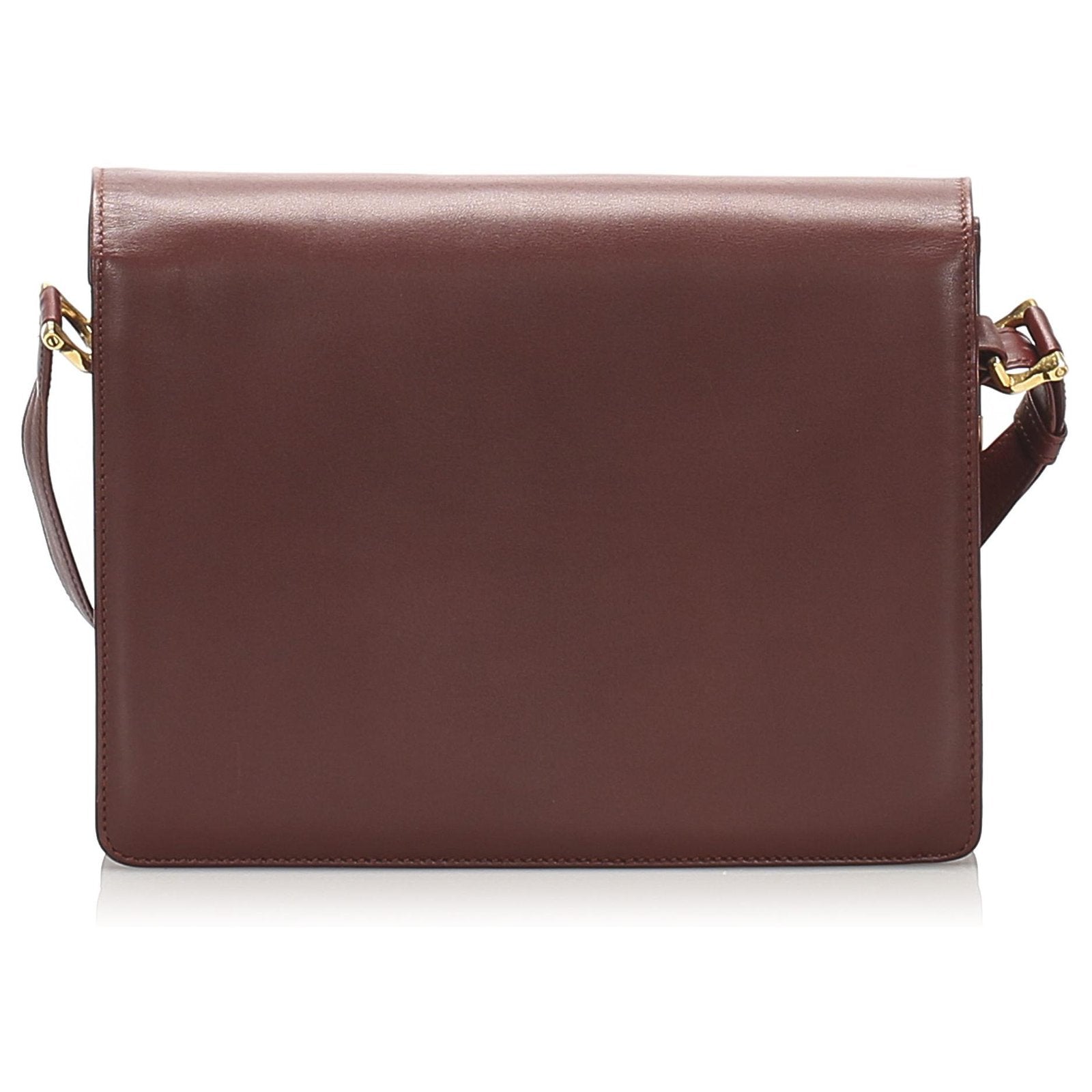 CARTIER MUST DE CARTIER VINTAGE LEATHER SHOULDER BAG BORDEAUX