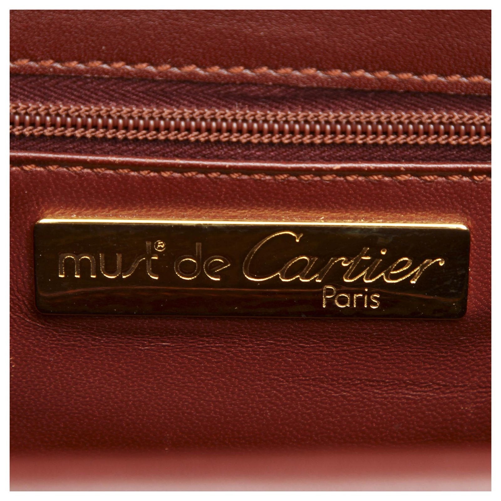 CARTIER MUST DE CARTIER VINTAGE LEATHER SHOULDER BAG BORDEAUX
