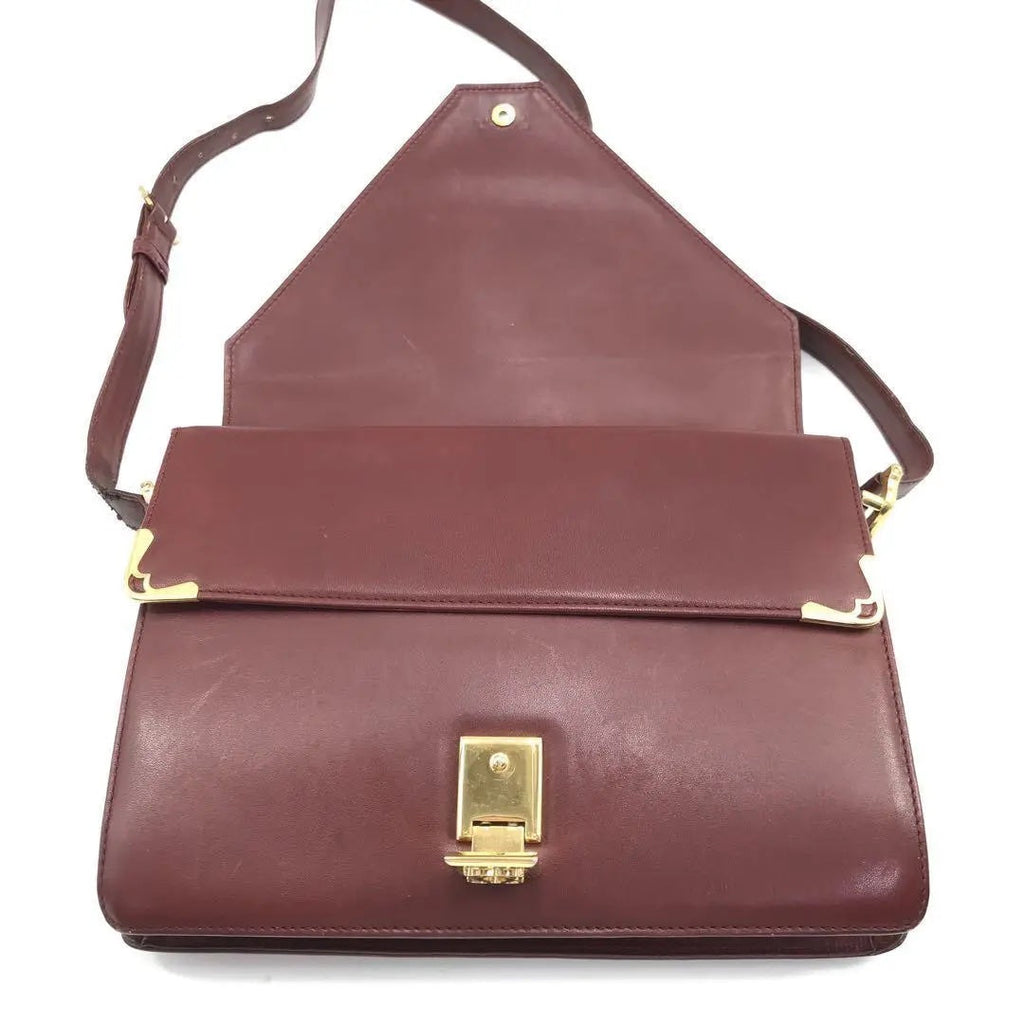 CARTIER MUST DE CARTIER VINTAGE LEATHER SHOULDER BAG BORDEAUX