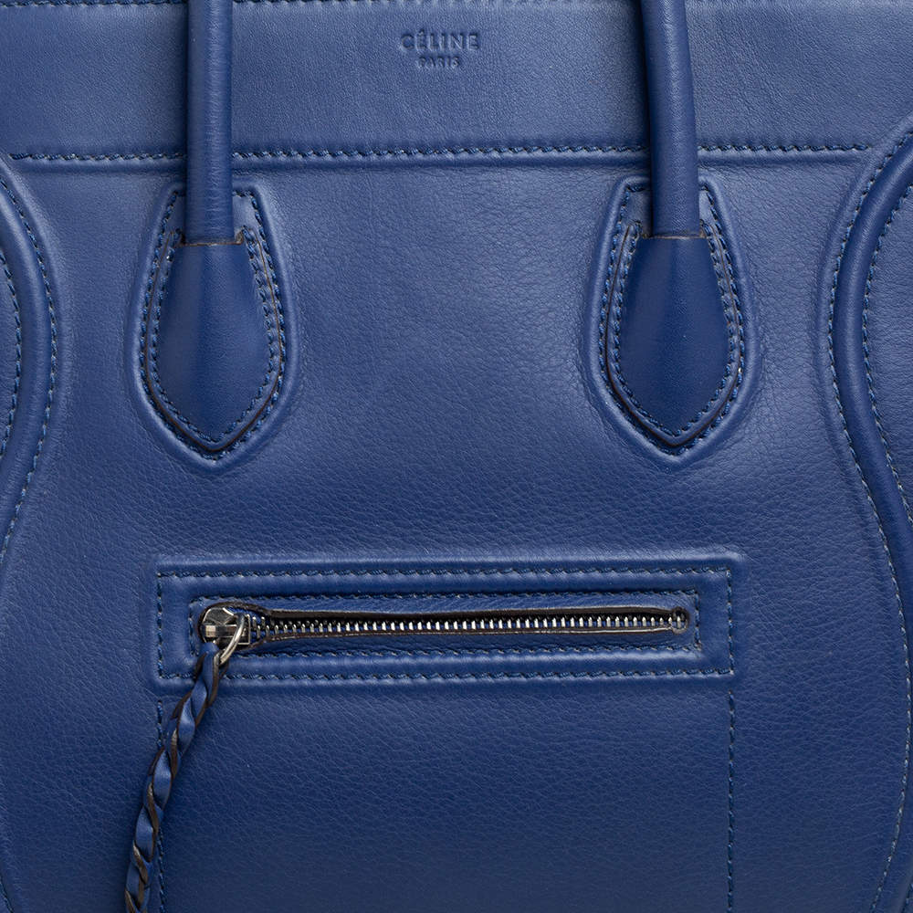 CÉLINE NAVY BLUE LEATHER PHANTOM LUGGAGE TOTE BAG