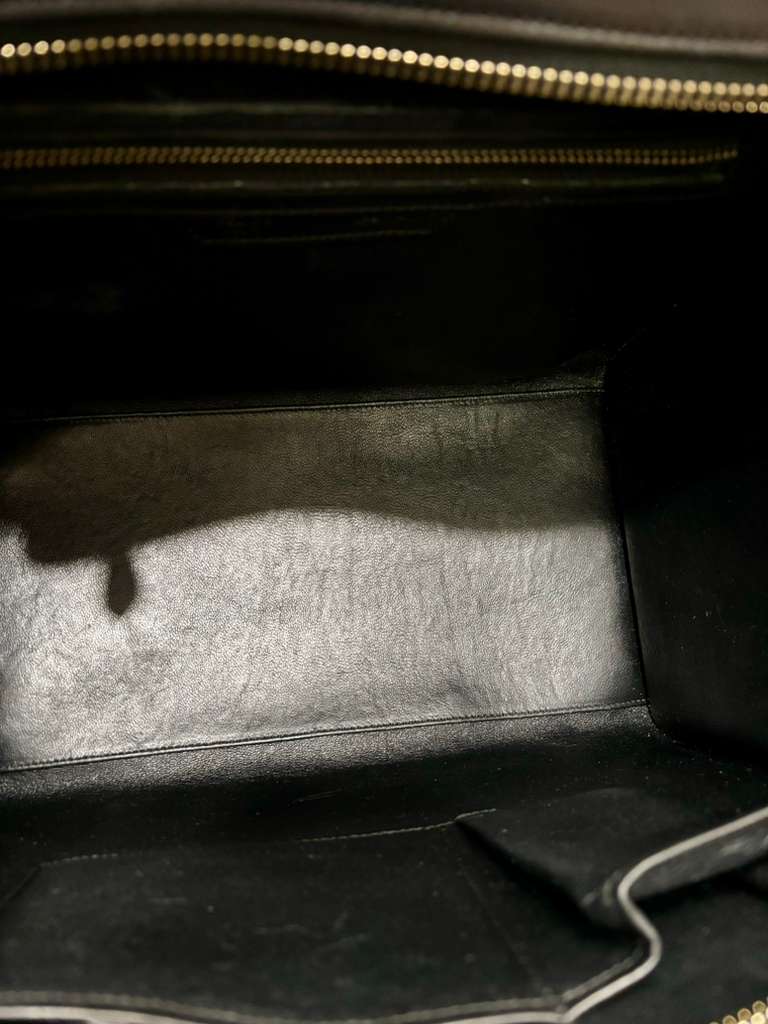CÉLINE CALFSKIN LEATHER & PYTHON MINI LUGGAGE TOTE BAG