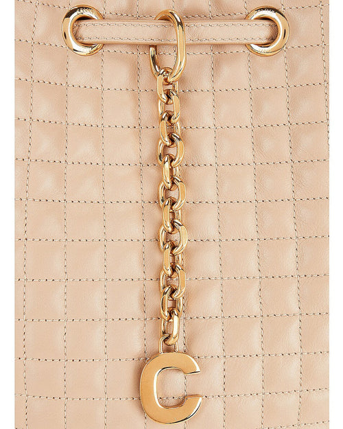 CÉLINE C CHARM QUILTED CALFSKIN LEATHER BACKPACK