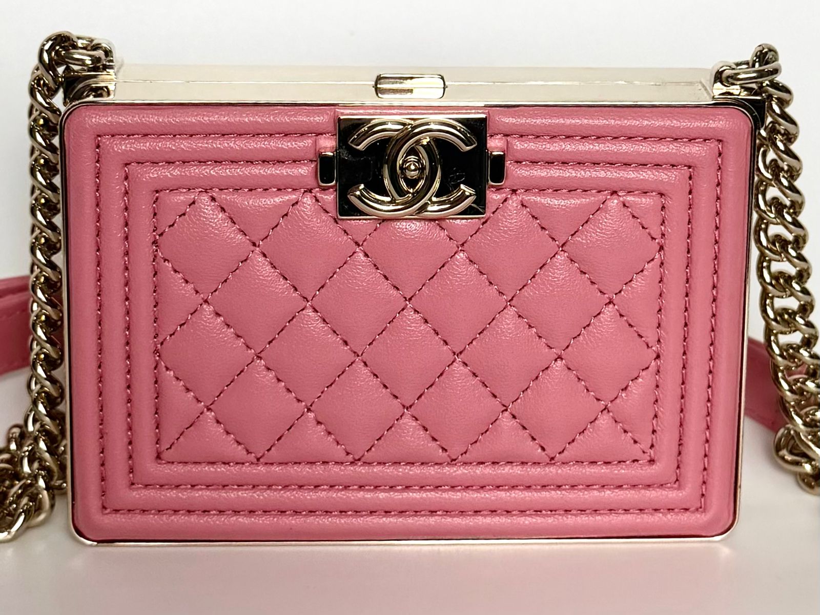 CHANEL BOY Minaudière LAMBSKIN LEATHER CLUTCH BAG