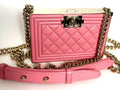 CHANEL BOY Minaudière LAMBSKIN LEATHER CLUTCH BAG