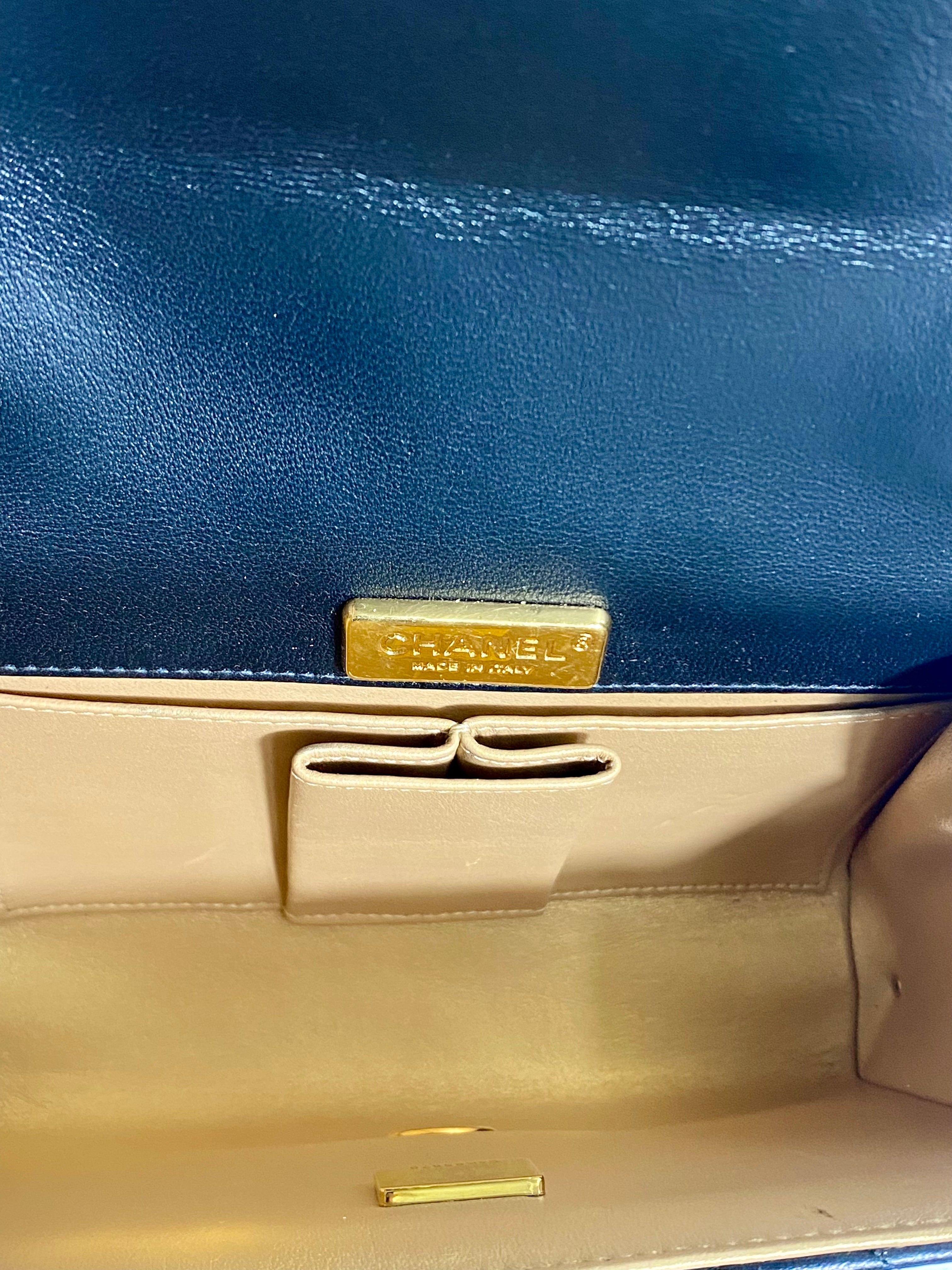 CHANEL CC LAMBSKIN QUILTED  GOLDEN PLATE MINI FLAP BAG