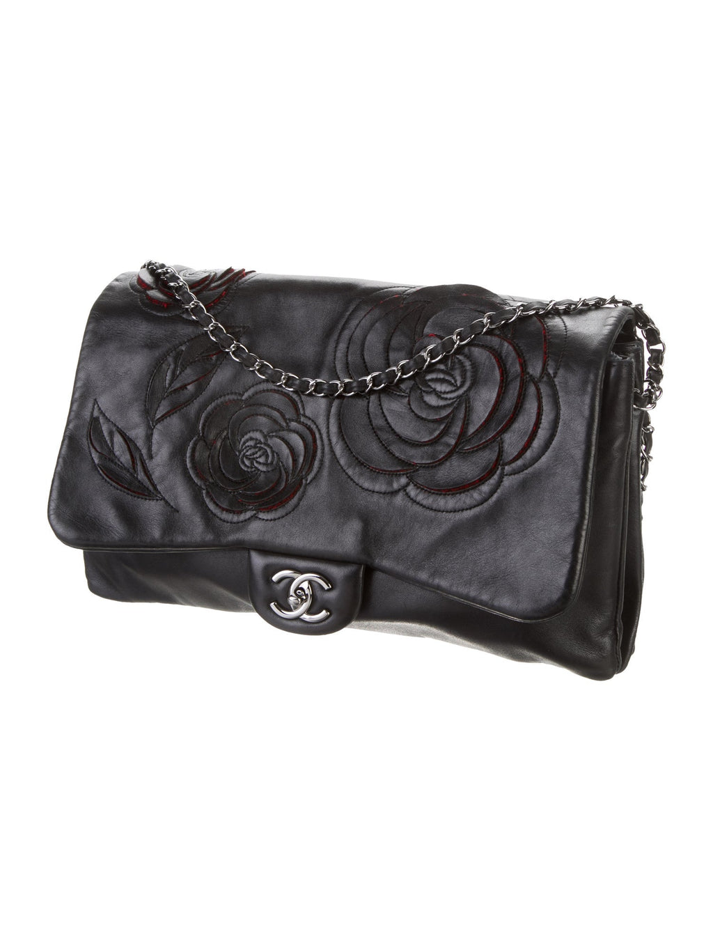 CHANEL PARIS SHANGHAI CAMELLIA FLAP BAG-HS