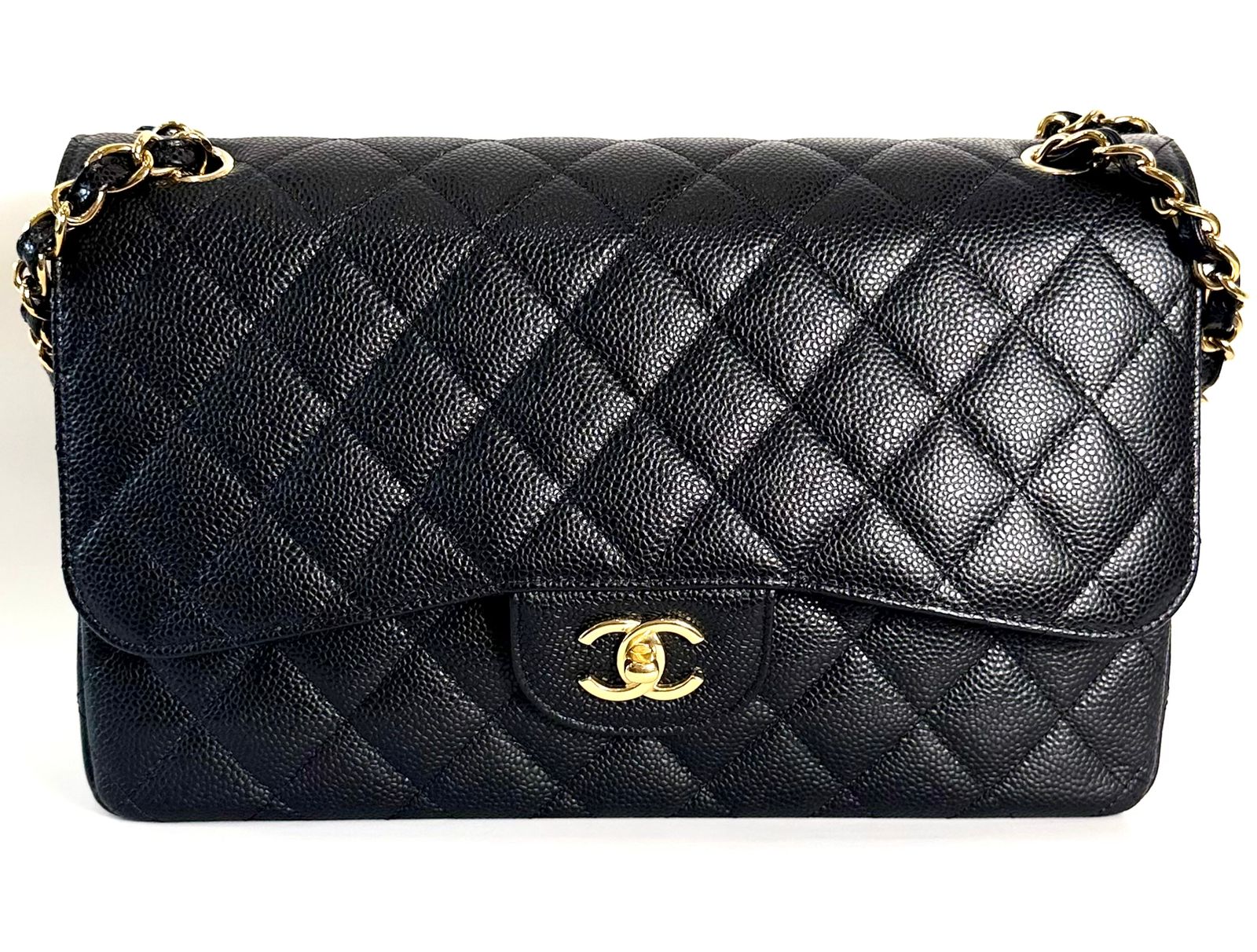 CHANEL CLASSIC CAVIAR QUILTED DOUBLE FLAP LARGE BAG