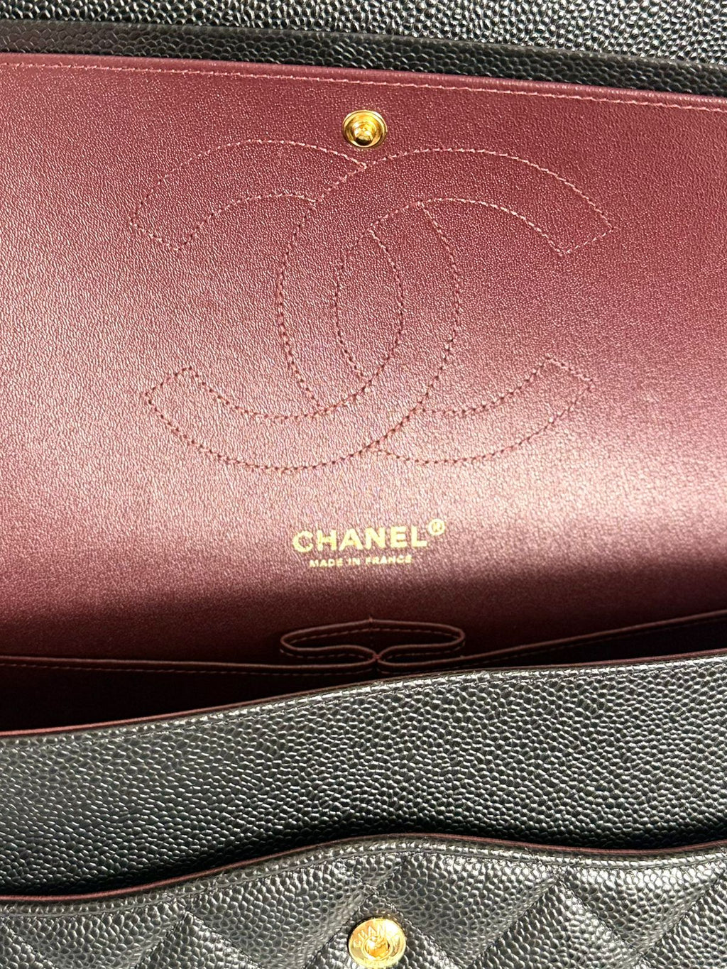 CHANEL CLASSIC CAVIAR QUILTED DOUBLE FLAP LARGE BAG