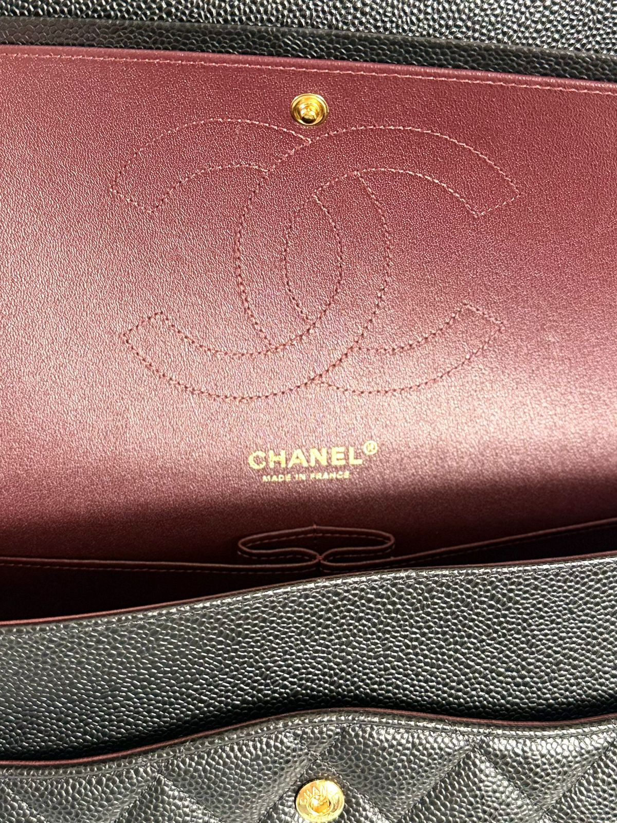 CHANEL CLASSIC CAVIAR QUILTED DOUBLE FLAP LARGE BAG