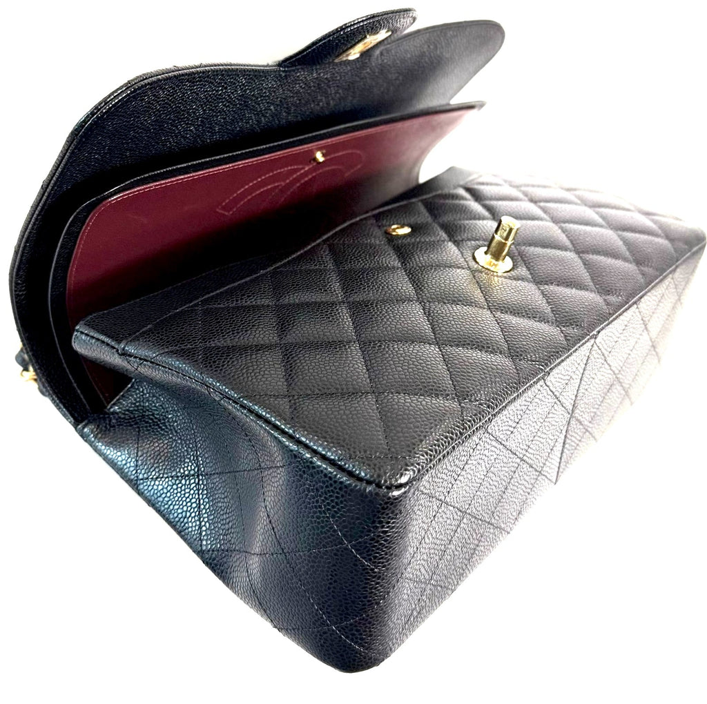 CHANEL CLASSIC CAVIAR QUILTED DOUBLE FLAP LARGE BAG