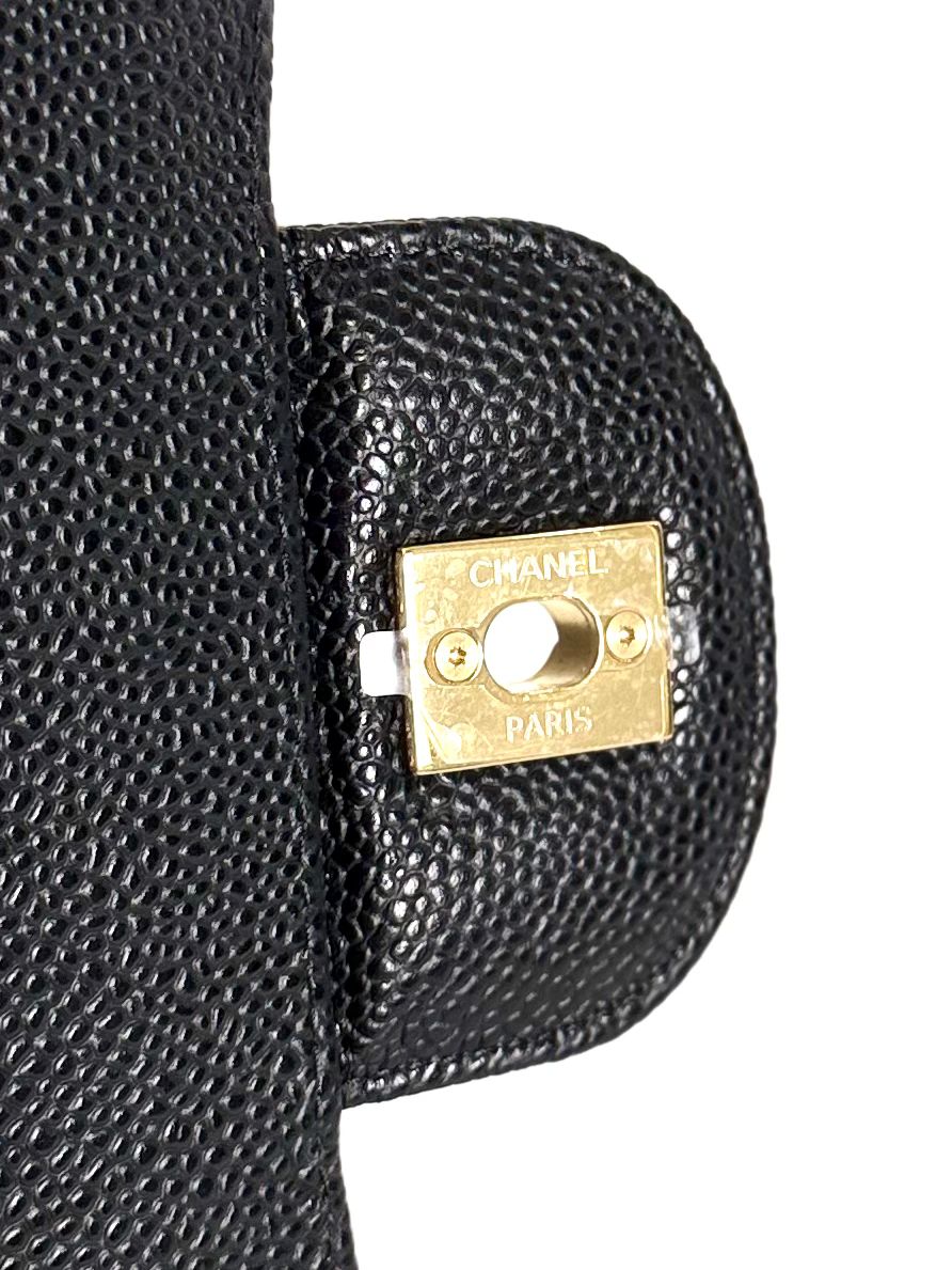 CHANEL CLASSIC CAVIAR QUILTED DOUBLE FLAP LARGE BAG