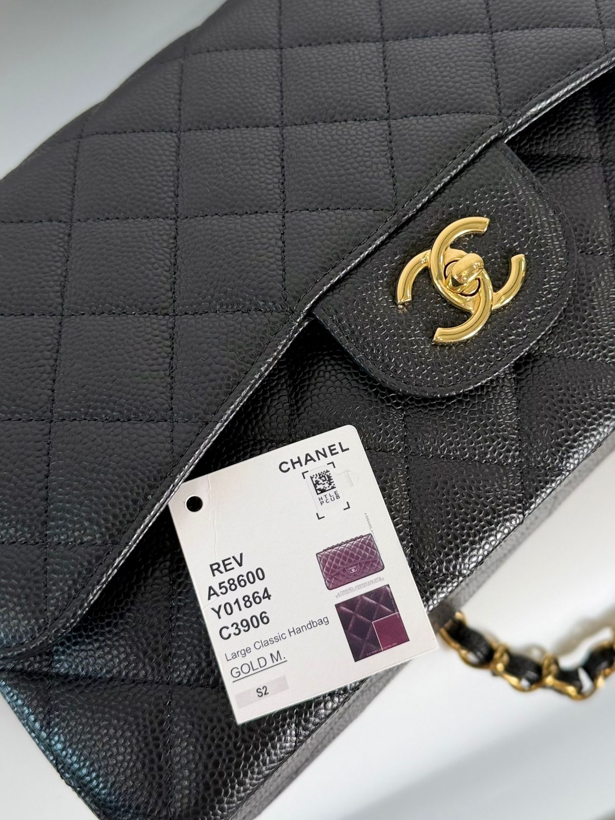 CHANEL CLASSIC CAVIAR QUILTED DOUBLE FLAP LARGE BAG