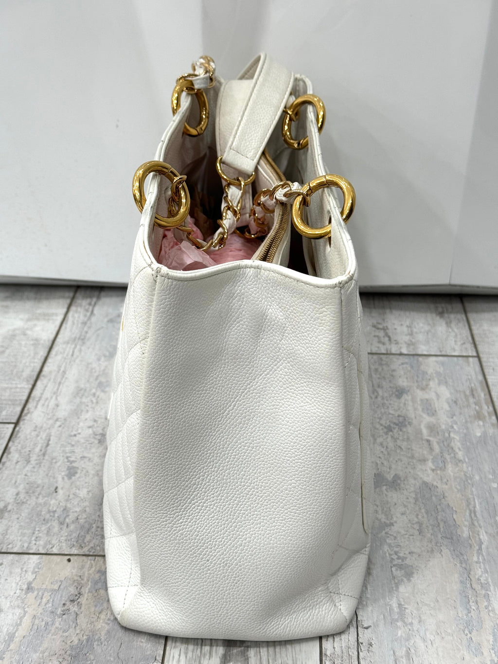 CHANEL CAVIAR QUILTED GRAND SHOPPING GST TOTE BAG