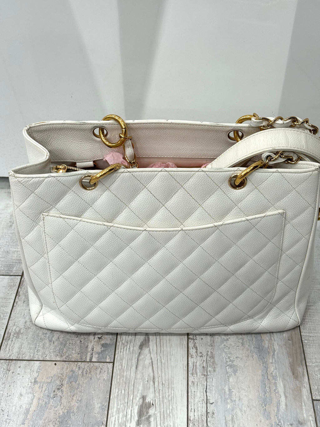 CHANEL CAVIAR QUILTED GRAND SHOPPING GST TOTE BAG
