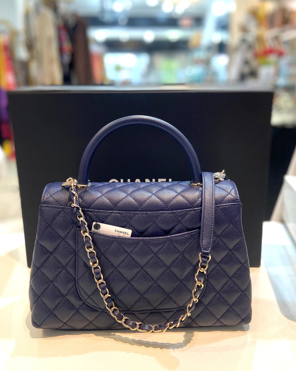 CHANEL CAVIAR QUILTED SMALL COCO HANDLE FLAP BAG