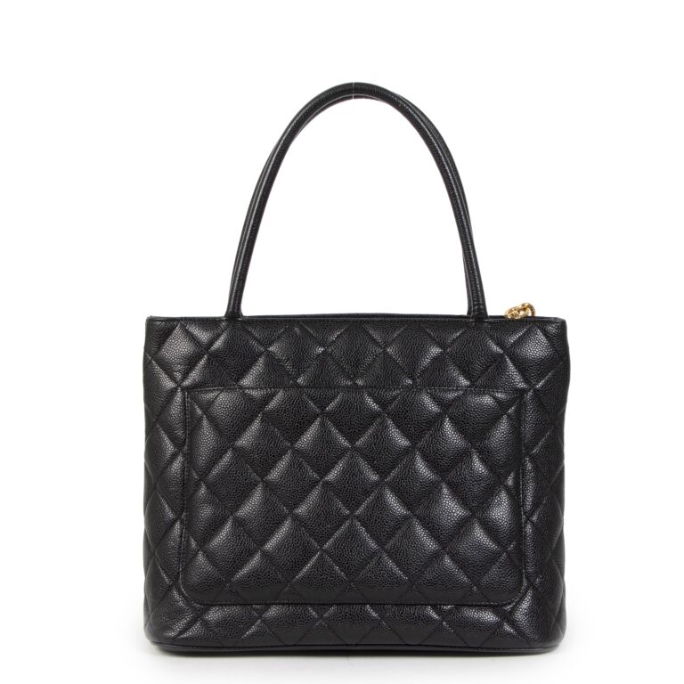 CHANEL CAVIAR QUILTED MEDALLION TOTE BAG