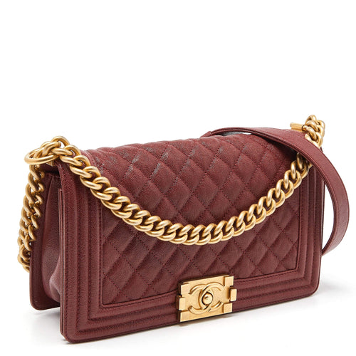 CHANEL QUILTED CAVIAR LEATHER LE BOY MINI BAG