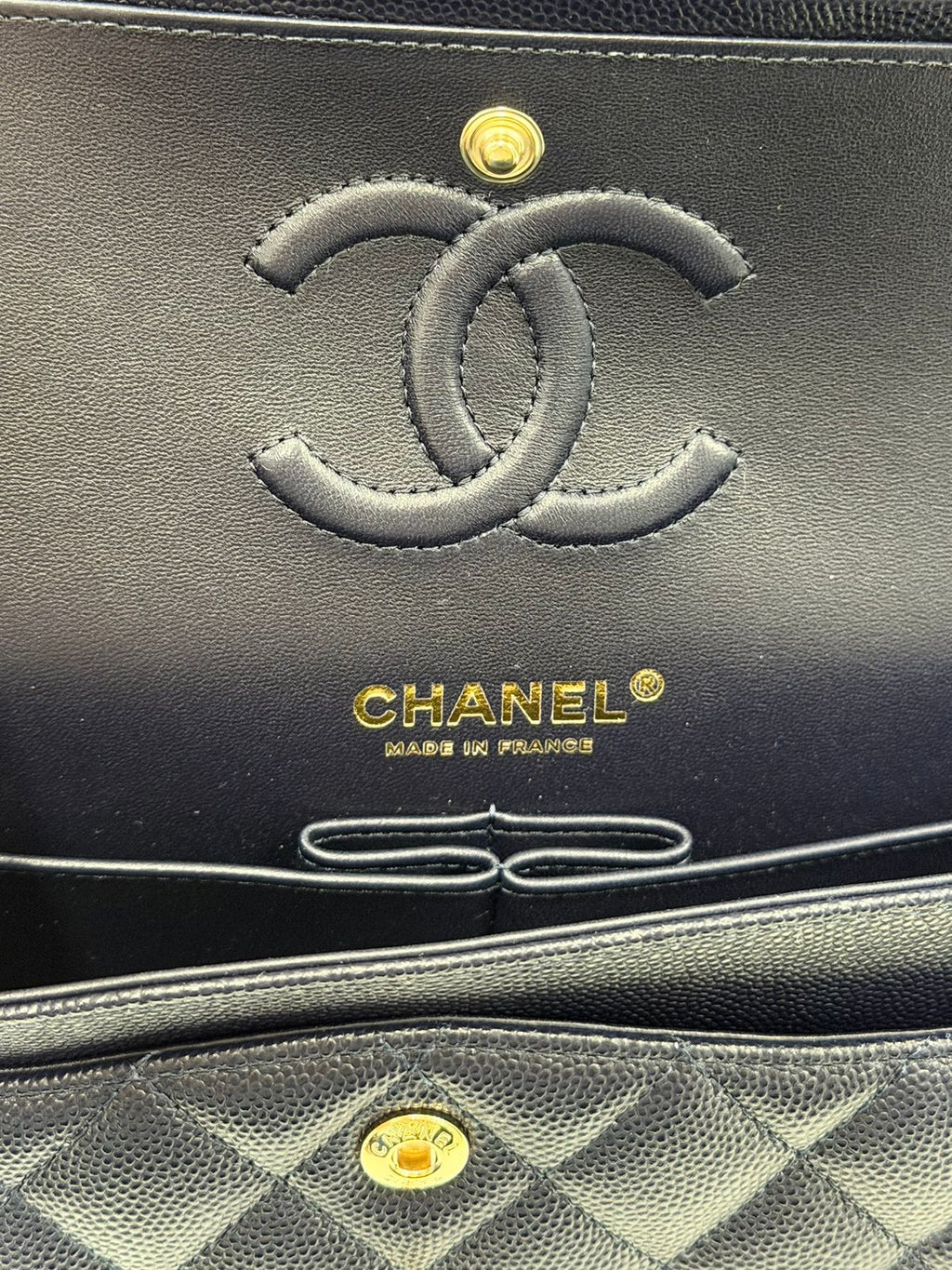 CHANEL CLASSIC CAVIAR QUILTED LEATHER SMALL DOUBLE FLAP BAG