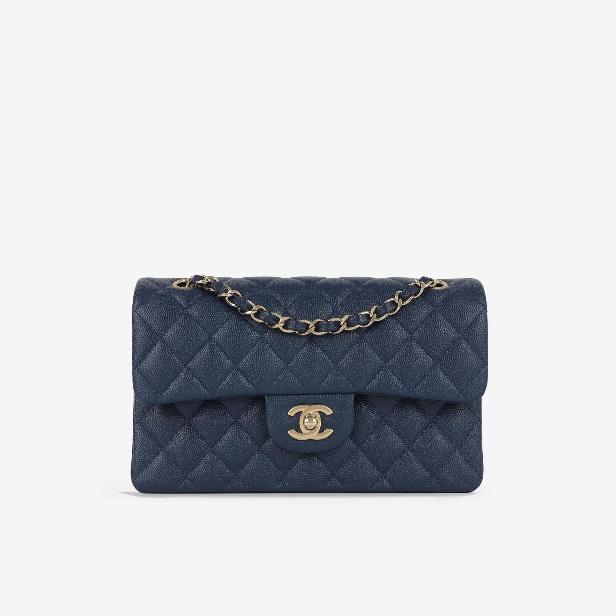 CHANEL CLASSIC CAVIAR QUILTED LEATHER SMALL DOUBLE FLAP BAG